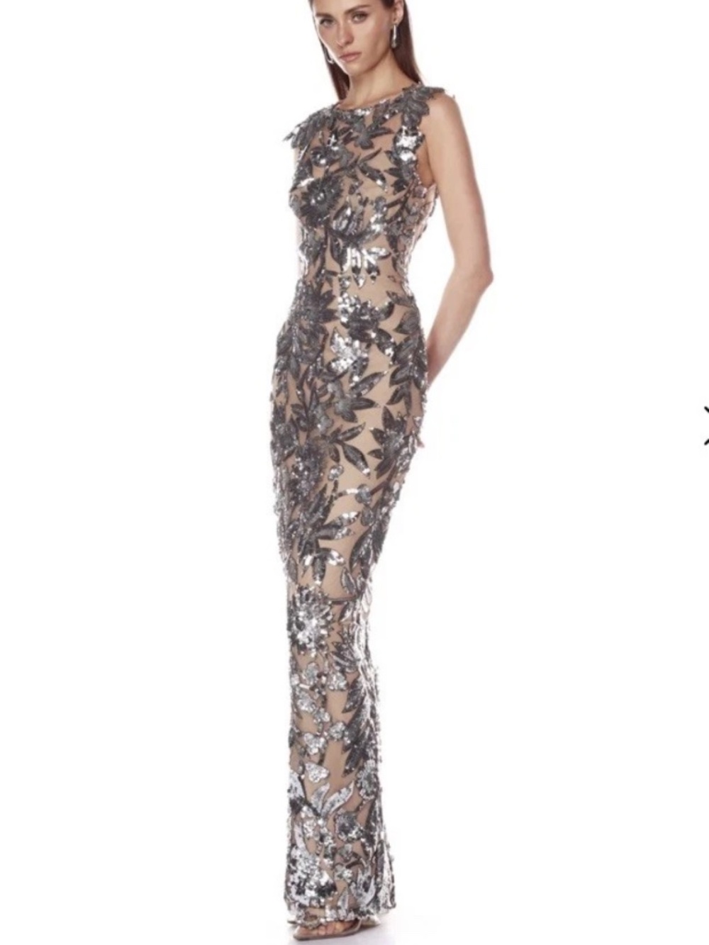 Bronx And Banco Violet Dark Silver Maxi Dress Size XS US2 NWOT